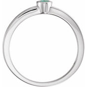 14K White Lab-Grown Alexandrite Family Stackable Ring