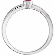 Sterling Silver Natural Ruby Family Stackable Ring