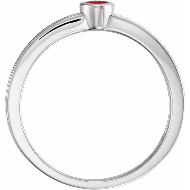 Sterling Silver Natural Ruby Family Stackable Ring