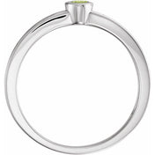 Sterling Silver Natural Peridot Family Stackable Ring