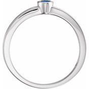 Sterling Silver Lab-Grown Blue Sapphire Family Stackable Ring