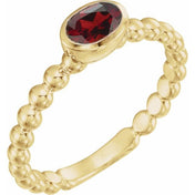 14K Yellow Natural Mozambique Garnet Family Stackable Ring