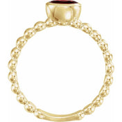 14K Yellow Natural Mozambique Garnet Family Stackable Ring
