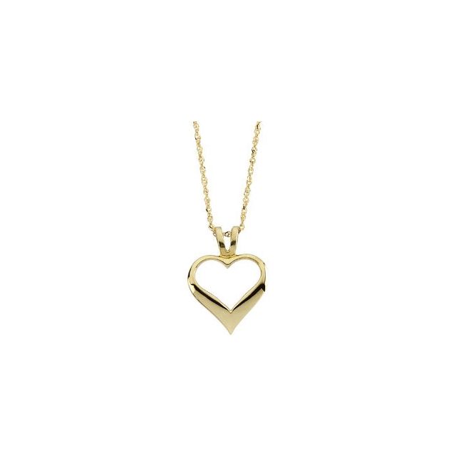 14K Yellow Heart 18" Necklace