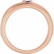 14K Rose Natural Amethyst Family Stackable Ring