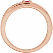 14K Rose Natural Ruby Family Stackable Ring