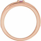14K Rose Natural Pink Tourmaline Family Stackable Ring