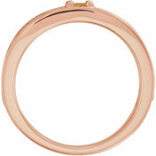 14K Rose Natural Citrine Family Stackable Ring