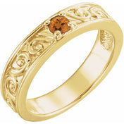 14K Yellow Natural Citrine Family Stackable Ring