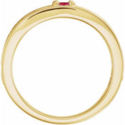 14K Yellow Natural Ruby Family Stackable Ring