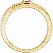 14K Yellow Natural Pink Tourmaline Family Stackable Ring