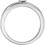 Sterling Silver Natural Amethyst Family Stackable Ring