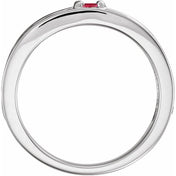 Sterling Silver Natural Ruby Family Stackable Ring