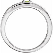 Sterling Silver Natural Peridot Family Stackable Ring