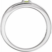 Sterling Silver Natural Peridot Family Stackable Ring
