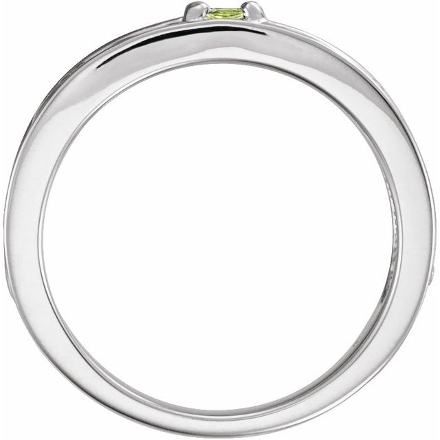 Sterling Silver Natural Peridot Family Stackable Ring
