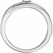 Sterling Silver Natural Pink Tourmaline Family Stackable Ring