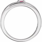 Sterling Silver Natural Pink Tourmaline Family Stackable Ring
