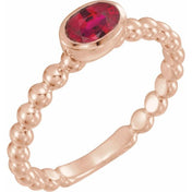 14K Rose Lab-Grown Ruby Family Stackable Ring
