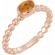 14K Rose Natural Citrine Family Stackable Ring