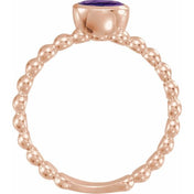 14K Rose Natural Amethyst Family Stackable Ring