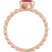 14K Rose Natural Ruby Family Stackable Ring