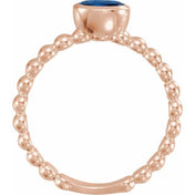 14K Rose Lab-Grown Blue Sapphire Family Stackable Ring