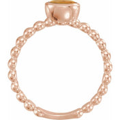 14K Rose Natural Citrine Family Stackable Ring