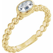 14K Yellow Natural White Sapphire Family Stackable Ring