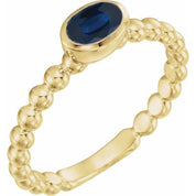 14K Yellow Lab-Grown Blue Sapphire Family Stackable Ring