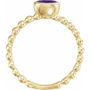 14K Yellow Natural Amethyst Family Stackable Ring