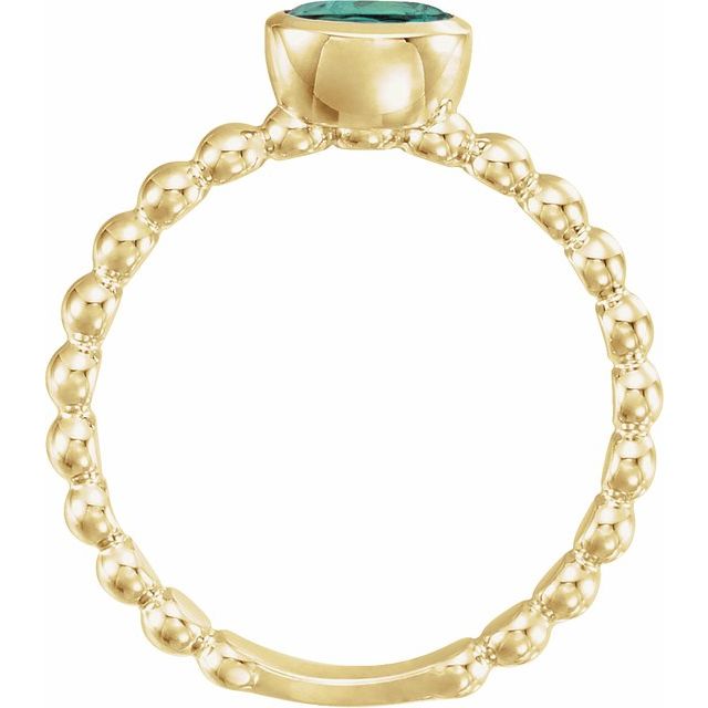 14K Yellow Lab-Grown Alexandrite Family Stackable Ring
