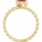 14K Yellow Lab-Grown Ruby Family Stackable Ring
