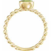 14K Yellow Natural Peridot Family Stackable Ring