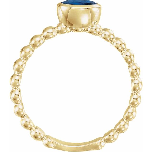 14K Yellow Lab-Grown Blue Sapphire Family Stackable Ring