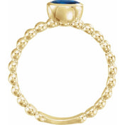 14K Yellow Natural Blue Sapphire Family Stackable Ring