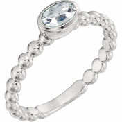 14K White .05 CTW Natural Diamond Family Stackable Ring