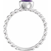 Sterling Silver Natural Amethyst Family Stackable Ring