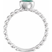 14K White Lab-Grown Alexandrite Family Stackable Ring