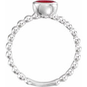 Sterling Silver Lab-Grown Ruby Family Stackable Ring