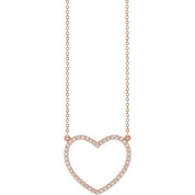 14K Rose 1/4 CTW Natural Diamond Heart 16" Necklace
