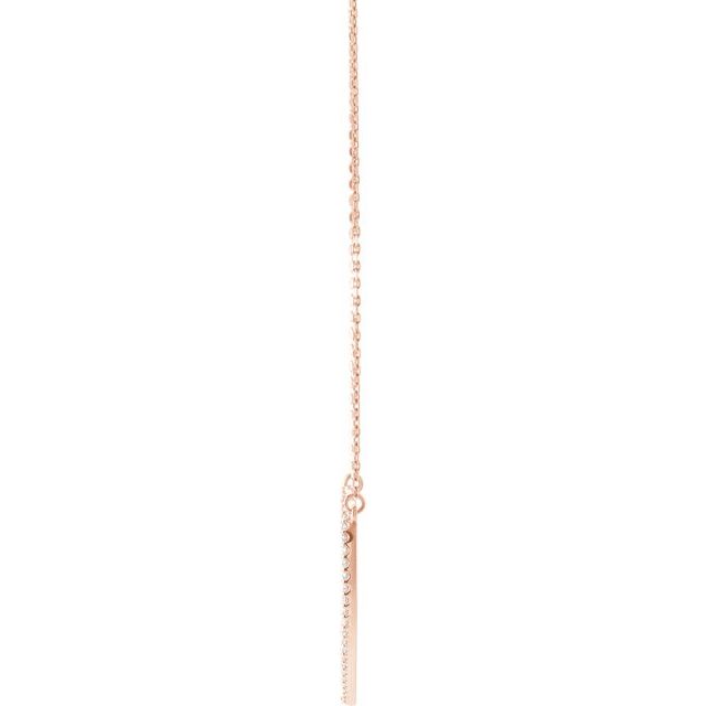 14K Rose 3/8 CTW Natural Diamond Large Heart 16" Necklace