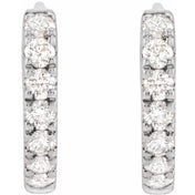 14K White 1/5 CTW Lab-Grown Diamond 10 mm Hoop Earrings