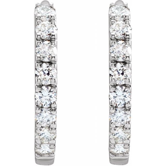 5 CTW Lab-Grown Diamond 12 mm Hoop Earrings
