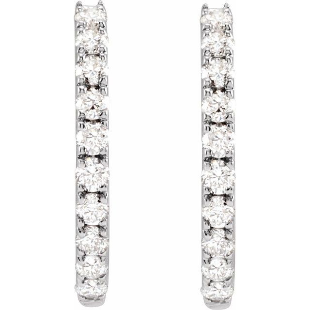 4 CTW Lab-Grown Diamond 14 mm Hoop Earrings