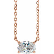 14K 1/4 CT Natural Diamond Solitaire Necklace 16-18"