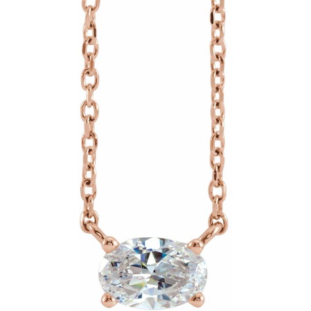 14K 1/4 CT Natural Diamond Solitaire Necklace 16-18"