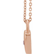 14K Rose Natural Pink Sapphire Heart Lock 18" Necklace