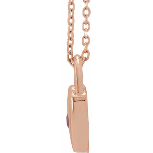 14K Rose Natural Pink Sapphire Heart Lock 18" Necklace