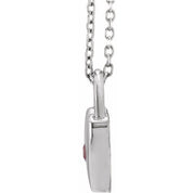 Sterling Silver Natural Pink Sapphire Heart Lock 18" Necklace